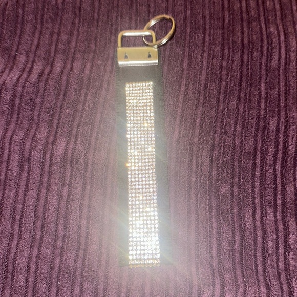 Frayed Rhinestone Wristlet Keychain - Picture 1 of 3